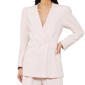 NWT BCBGMAXAZRIA Pink Carlie Double-Breasted Blazer